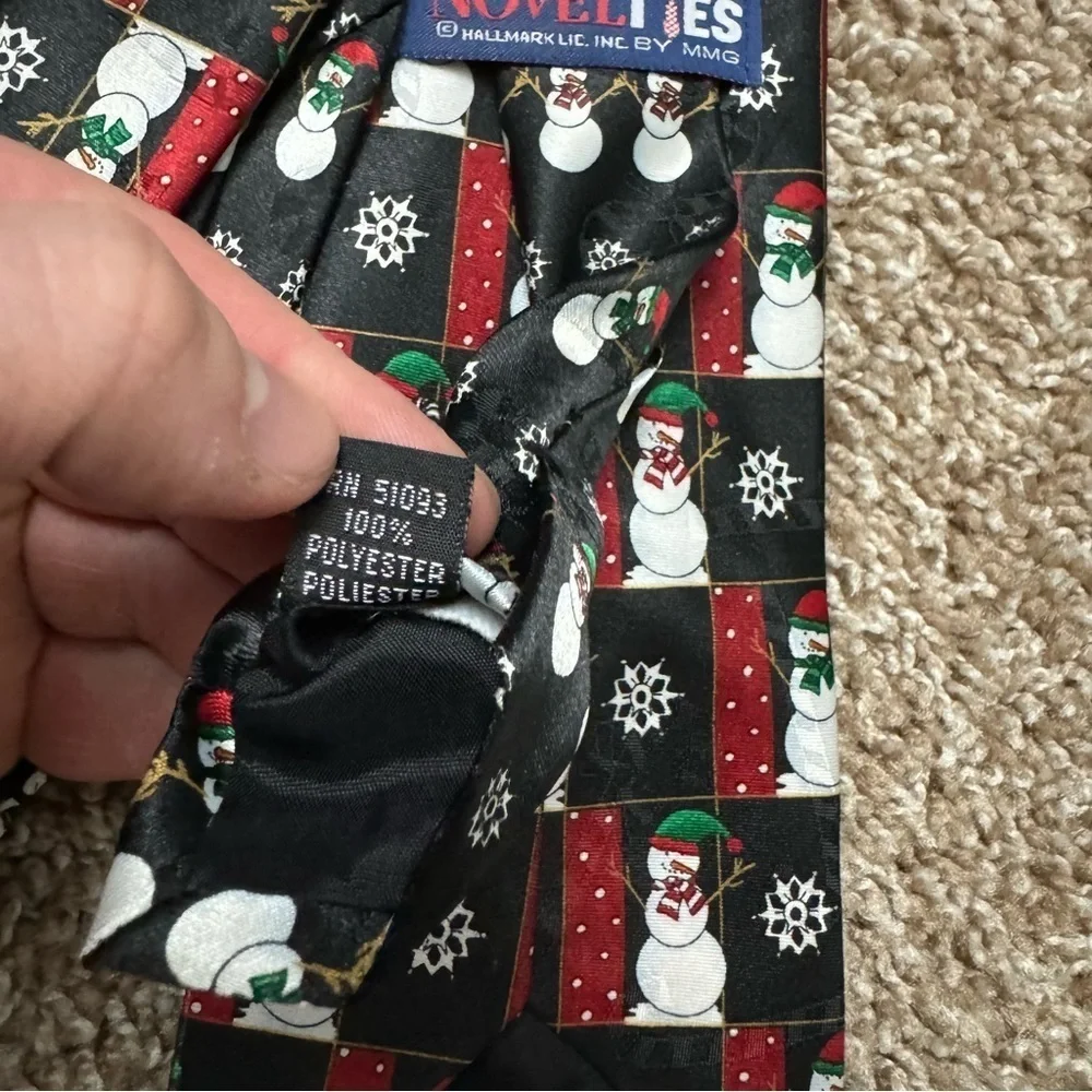 Vintage Hallmark‎ Novelties Christmas Snowman Themed Novelty Tie 100% Polyester